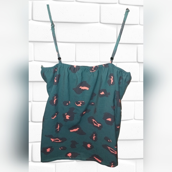 Romantic Hut, Oversized Teal&Coral Cheetah Tank - Picture 4 of 6